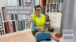 Elastisk rib med strikkeelastik [upl. by Ireva706]