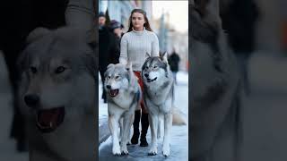 Training and walking With Dire Wolves on Street [upl. by Renner365]