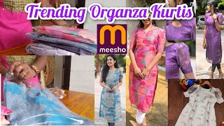 🔥Meesho Affordable Organza Kurti haul ✅️ meeshoaffordablekurti meesho meeshohaul meeshoshopping [upl. by Reeva]