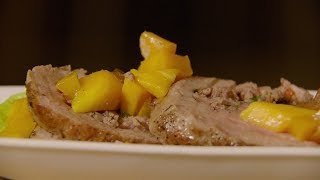 Chorizo Stuffed Pork Tenderloin Mango Gastrique [upl. by Nina]