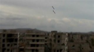 Video Captures Bombs Exploding in Syrian City of Daraya [upl. by Kimmie]