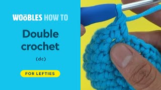 Lefthanded crochet How to do a double crochet stitch dc  stepbystep tutorial [upl. by Ventre259]