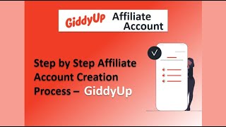 How To Create GiddyUp Affiliate Account 2024 [upl. by Wehner]