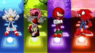 Amy Exe Sonic 🆚 Spiderman Sonic 🆚 Knuckles Exe Sonic 🆚 Hyper Sonic  Sonic Tiles Hop EDM Rush [upl. by Cosenza]