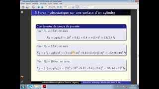 618 MDF Série 3 Exercice 05 Force hydrostatique sur une surface dun cylindre [upl. by Adnicaj686]