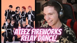 DANCER REACTS TO ATEEZ  quotFireworks Im The Onequot Relay Dance [upl. by Linis]