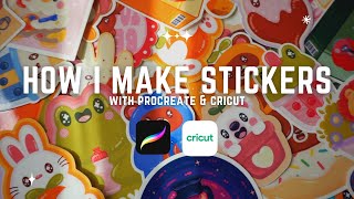 How I Make Stickers  Using Procreate amp Cricut to Make Stickers Tutorial [upl. by Issak]