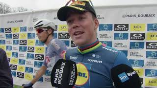 Mads Pedersen  Interview at the finish  Paris  Roubaix 2024 [upl. by Aretta]