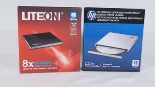 1459  LITEON amp HP External Ultra Slim DVDCD Writers Video Review [upl. by Yleak501]