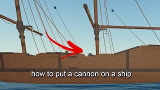 How to put cannons on your ship in The Turbulent Seas Roblox [upl. by Jerman506]