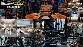 Mansion on the hills X Modern mega mansion X Italy mansion X Dark rock interiorluxury dream [upl. by Hun]