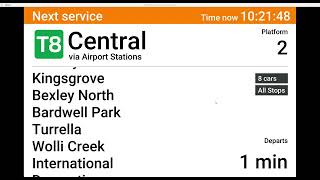 Vlog 314 T8 Airport amp South Line Revesby to Central Plat 23 via Airport Stations [upl. by Afrika]