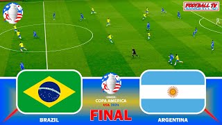 BRAZIL vs ARGENTINA  FINAL COPA AMERICA  Full Match All Goals 2024  eFootball PES Gameplay PC [upl. by Nilat758]