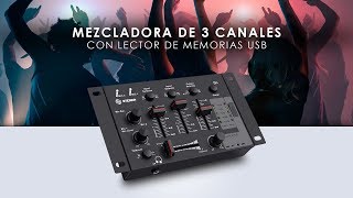 MEZCLADORA DE 3 CANALES CON LECTOR DE MEMORIAS USB  MIX135 [upl. by Nottap]