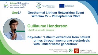 Lithium extraction from natural brines through membrane electrolysis with limited waste generation [upl. by Hennessey]