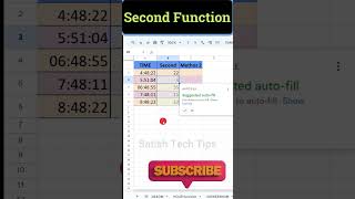 PART  1 Second function  satish tech tips  shorts excel [upl. by Dacy]