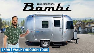 TINY 6360000 Airstream Camping Trailer  2023 Bambi 16RB Walk Through Tour [upl. by Marget]