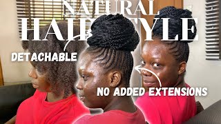 NATURAL PROTECTIVE HAIRSTYLE FOR BLACK WOMEN 4C HAIR  GET A PERFECT PONYTAIL BRAID [upl. by Aikym]