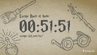 COUNTDOWN 60 MINUTES ESCAPE ROOM  TREASURE HUNT  HARRY POTTER ⚡  BACKGROUND MUSIC  ESCAPE KIT [upl. by Ai699]