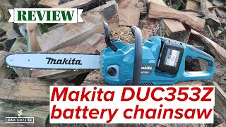 Makita DUC353Z battery chainsaw 2x 18V review [upl. by Rodenhouse]