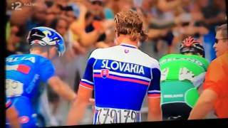 Peter Sagan majster sveta MS v cyklistike 2015 Posledných 5 km pretekov 2792015 [upl. by Esyahc]