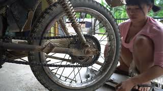 Full Video GENIUS GIRL Repair and restore HONDA WAVE 110CC motorbike 🛠🛠🛠🛠 [upl. by Fraser53]