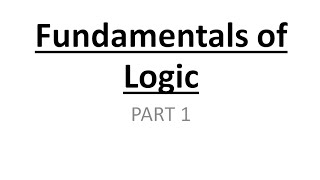 Fundamentals of Logic  Part 1 Statements and Symbols [upl. by Jolenta]