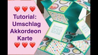 ❤️TutorialVerpackung Umschlag Pull Up Akkordeonkarte Punch Board Stampin Up [upl. by Narag184]