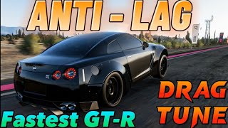 Forza Horizon 5  Fastest ANTI LAG Nissan GTR Drag Build amp Tune [upl. by Philpot133]