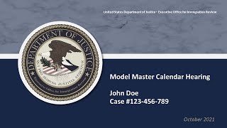 Master Calendar Model Hearing John Doe Case Number 123456789 [upl. by Nomelc]