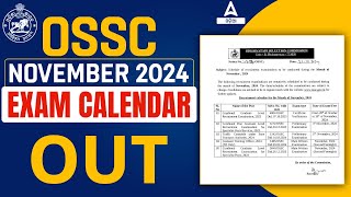 OSSC Exam Calendar 2024 Out  OSSC November Exam Calendar  OSSC Exam Schedule [upl. by Keelia711]