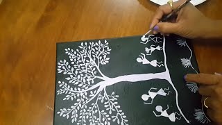 WARLI BASIC PAINTING FOR BEGINNERS  GETTING STARTED [upl. by Siramed678]