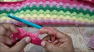 Crochet Tutorial interlocking shell stitch🧶 [upl. by Adnahcir]