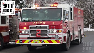 York Fire Trucks Responding  Squad 2 and Ambulance 1 [upl. by Jessa]