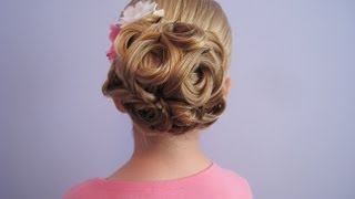 Easy Looped Updo  Bridal Prom Flower Girl Hairstyle [upl. by Pengelly]