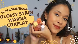 Rekomendasi glossy stain warna cokelat Mulai dari 17 ribuan [upl. by Sheree]