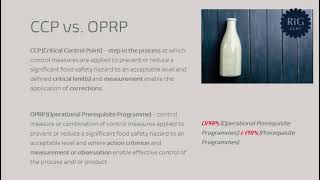 CCP Critical Control Point vs OPRP Operational Prerequisite Programme ISO 220002018 [upl. by Cleo]