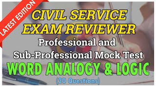 WORD ANALOGY amp LOGIC MOCK TEST  CIVIL SERVICE EXAM REVIEWER 2025 Professional amp SubProfessional [upl. by Atinal]