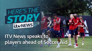 ITV News chats to players at Soccer Aid of their charity match for UNICEF [upl. by Lukey]