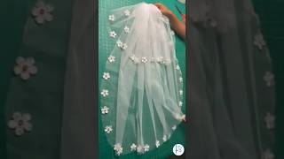 HOW TO MAKE A SIMPLE BRIDAL VEIL shorts 100shorts2024 youtubemadeforyou [upl. by Laural985]