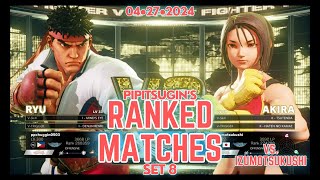 SFVPipitsugins Ranked Matches Set 8 vs Akira 04•27•2024 Silver Survival Series [upl. by Millian]