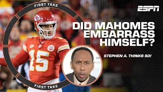 HE EMBARRASSED HIMSELF  Stephen A is DISAPPOINTED with Patrick Mahomes 🍿  First Take [upl. by Thurstan687]