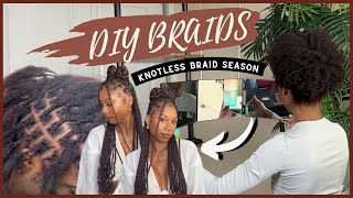 Coi Leray Inspired Large Boho Knotless Goddess Braids w Curly Ends  DIY Protective Style Tutorial [upl. by Ulphi628]