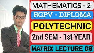 Lec 8  Transport MATRIX  Mathematics 2 M2 RGPV Diploma  Polytechnic 2nd Sem 1st Year hansika [upl. by Peatroy]