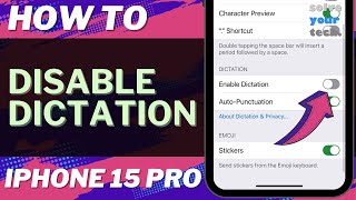 How to Disable Dictation on iPhone 15 Pro [upl. by Derdle]