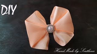 Красивые бантики из репсовой ленты резинки Grosgrain ribbon bow [upl. by Sucitivel]