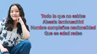 todo lo que no sabias alessia lambruschini nombre cumpleños nacionalidad que es edad redes [upl. by Eceinert956]