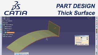 Catia V5 EğitimampTutorial 22  Part Design  Thick Surface [upl. by Ahsieyn]