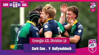 EnergiaAIL Highlights Round 2 Cork Constitution 51 Ballynahinch 21 [upl. by Ameg855]