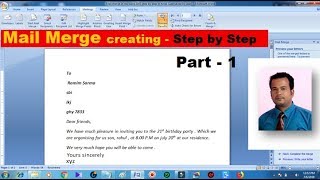 Mail merge in ms word 2007 step by step Part  1 creating Mail Merge [upl. by Gunzburg]